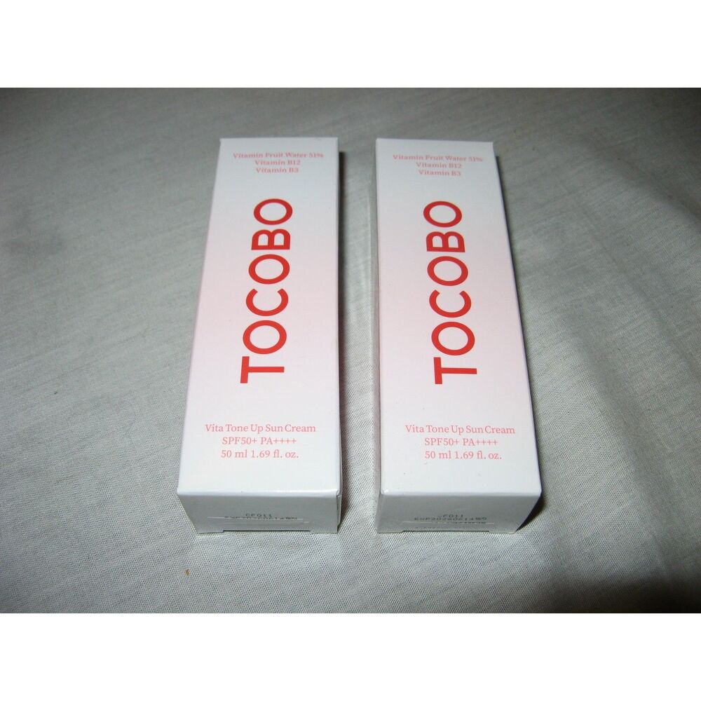 TOCOBO Vita Tone Up Sun Cream Screen VEGAN SPF 50+  Lot of 2 NEW 1.69 fl oz Each